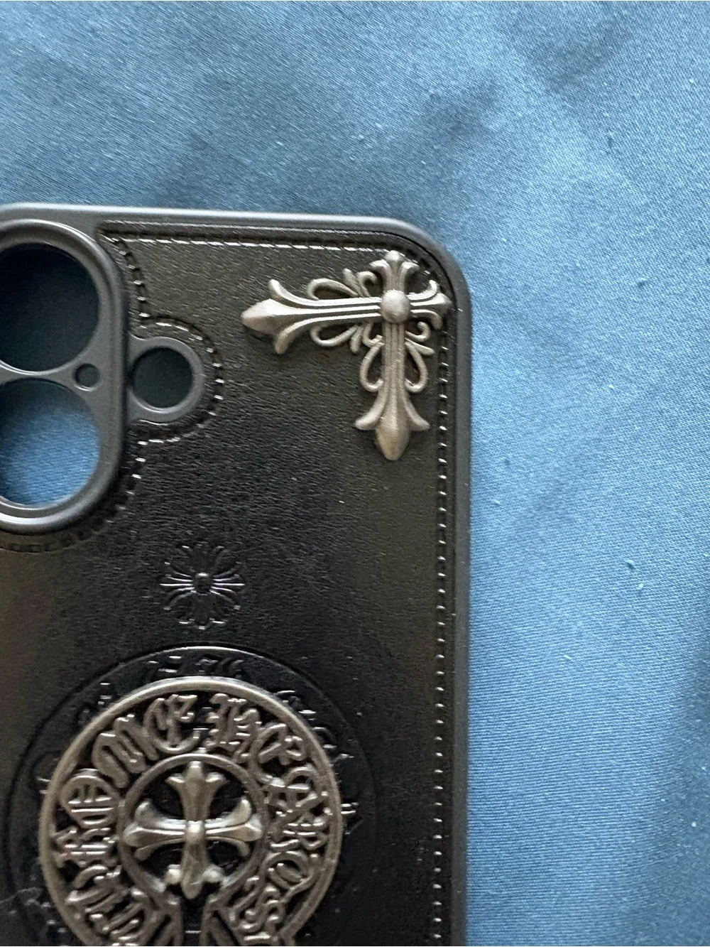 chrome hearts style iphone 16 phone case
